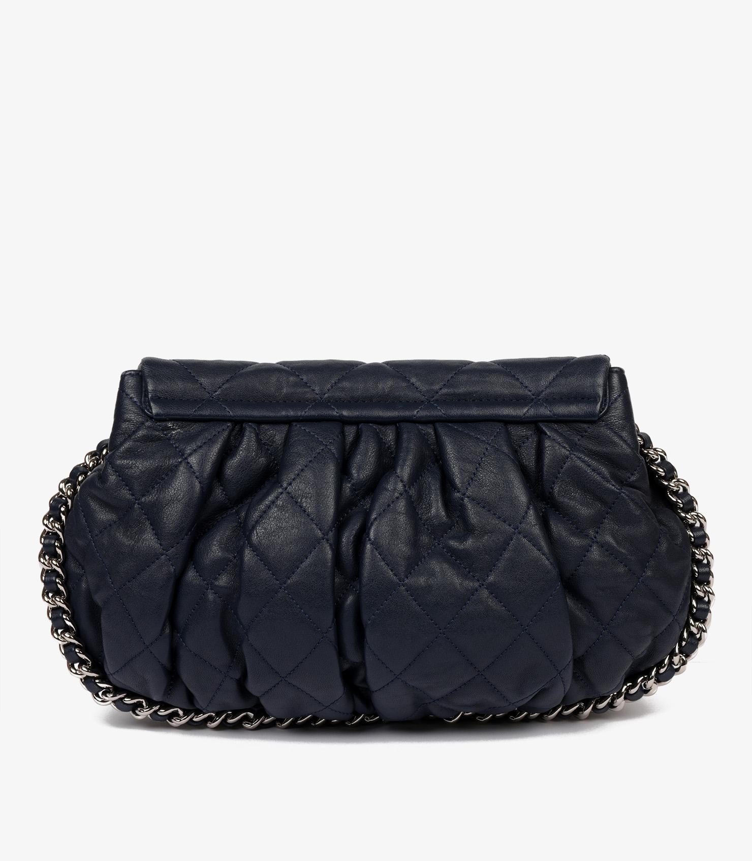 Chanel  Navy Quilted Calfskin Leather Large Chain Around Classic Single Flap Bag 1