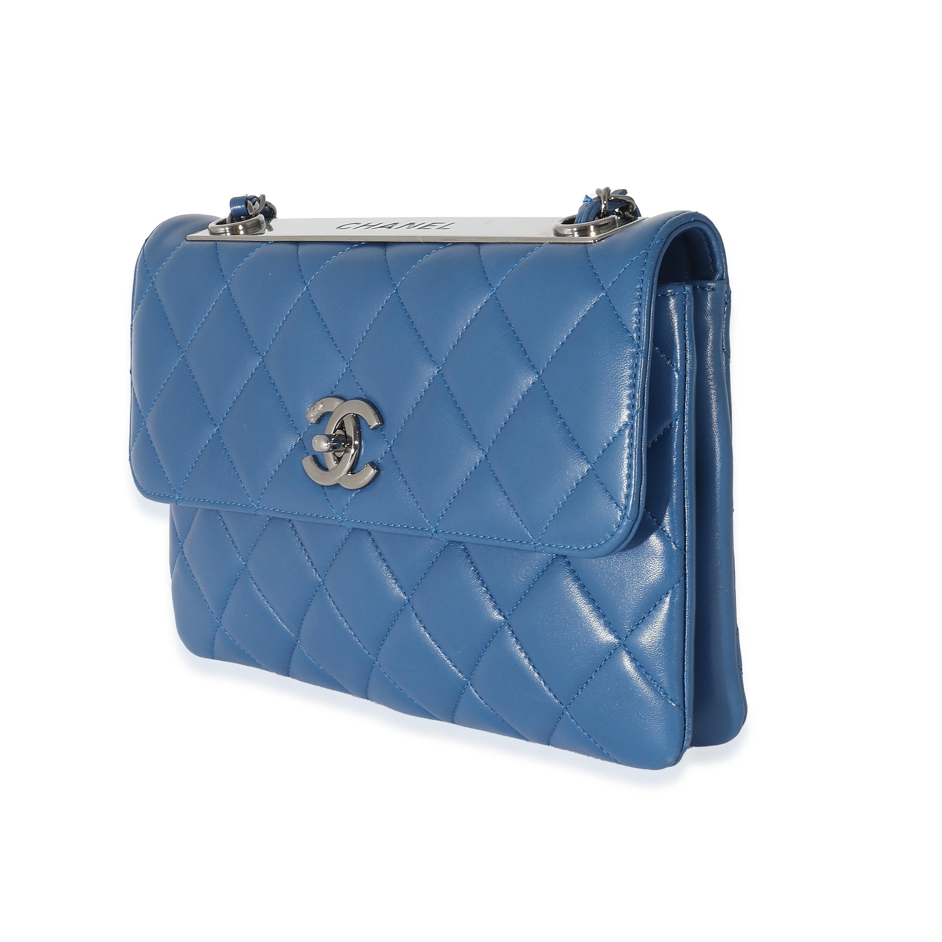 Women's Chanel Navy Quilted Lambskin Medium Trendy CC Flap Bag