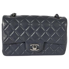 Chanel Navy Quilted Lambskin Rectangular Mini Flap Bag
