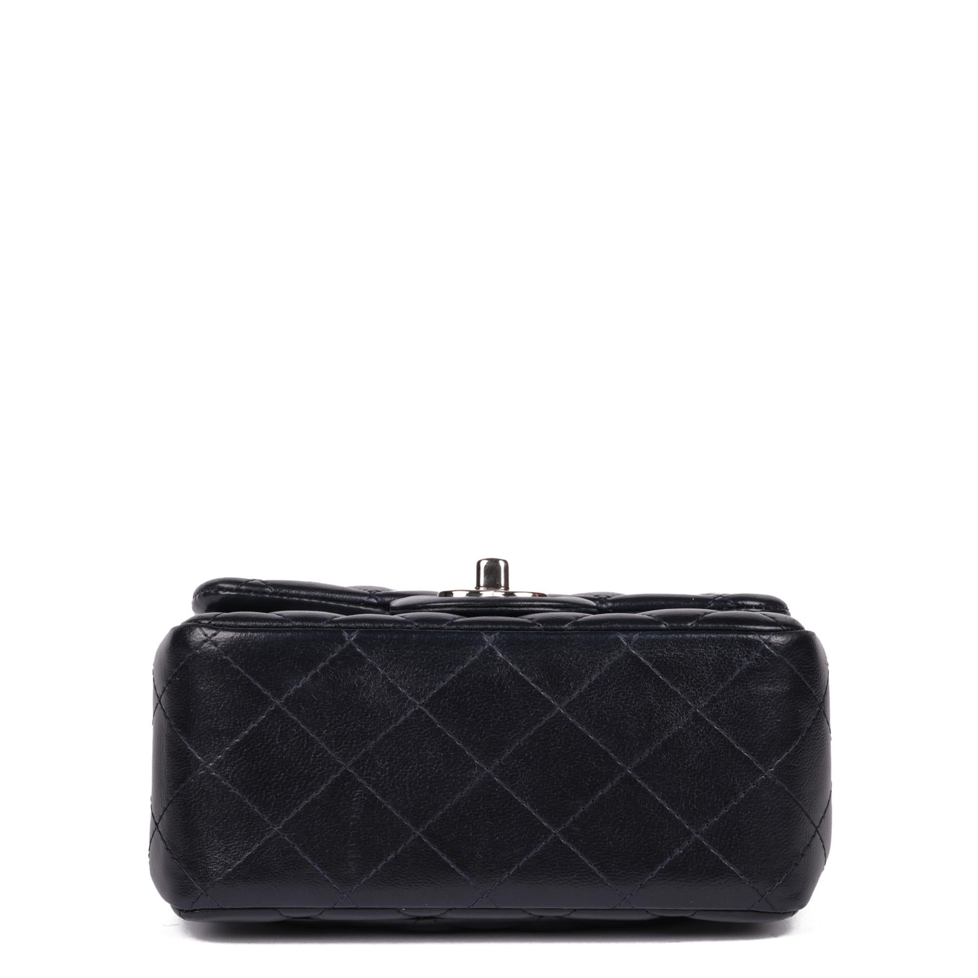 CHANEL Navy Quilted Lambskin Square Mini Flap Bag 1