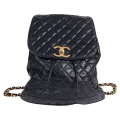 Chanel Navy Quilted Lambskin Retro Classic Backpack