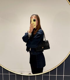 Chanel Navy Quilted Lambskin Vintage Medium Classic Double Flap Bag