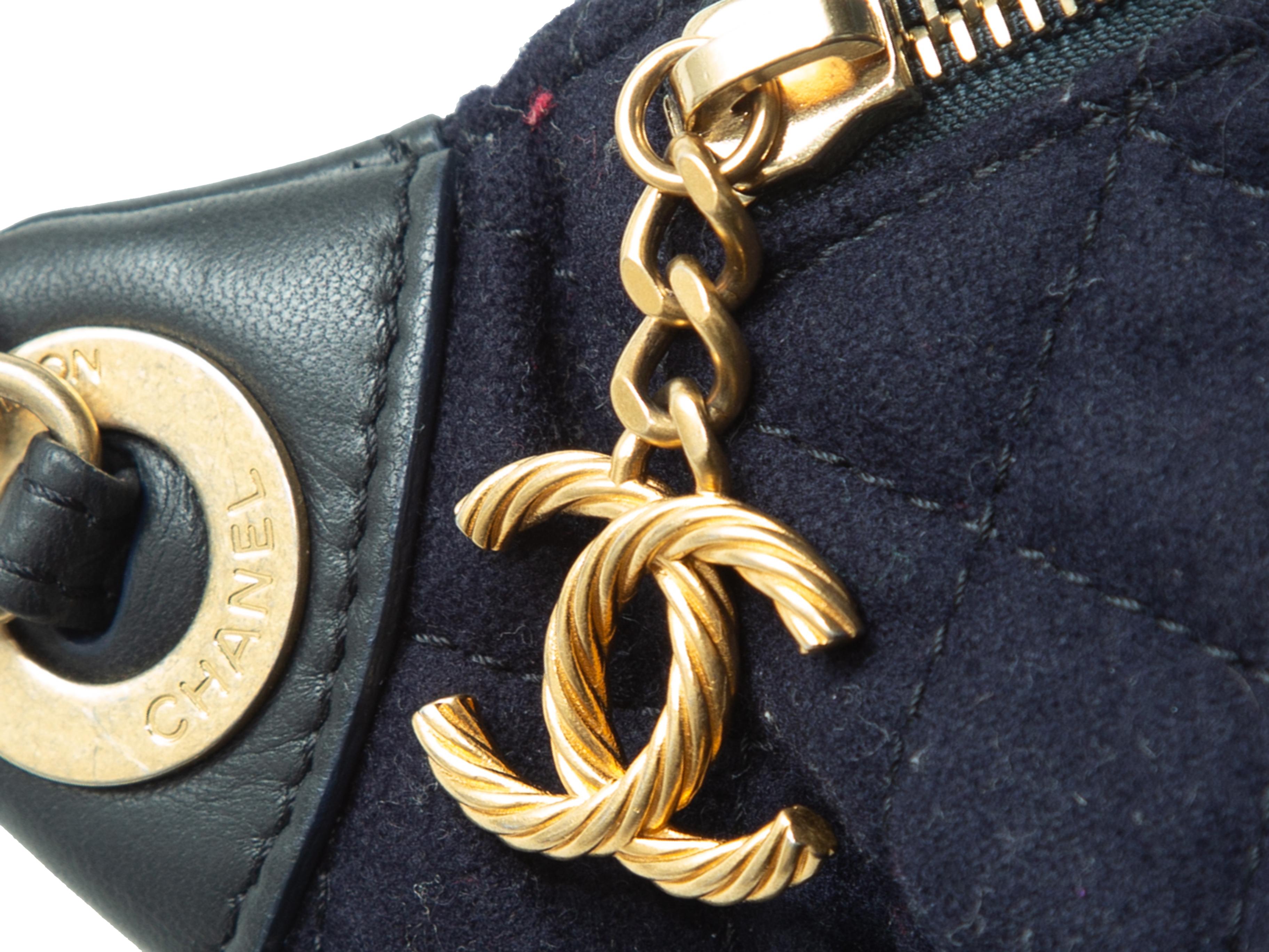 Chanel Navy Quilted Pin-Accented Belt Bag 1