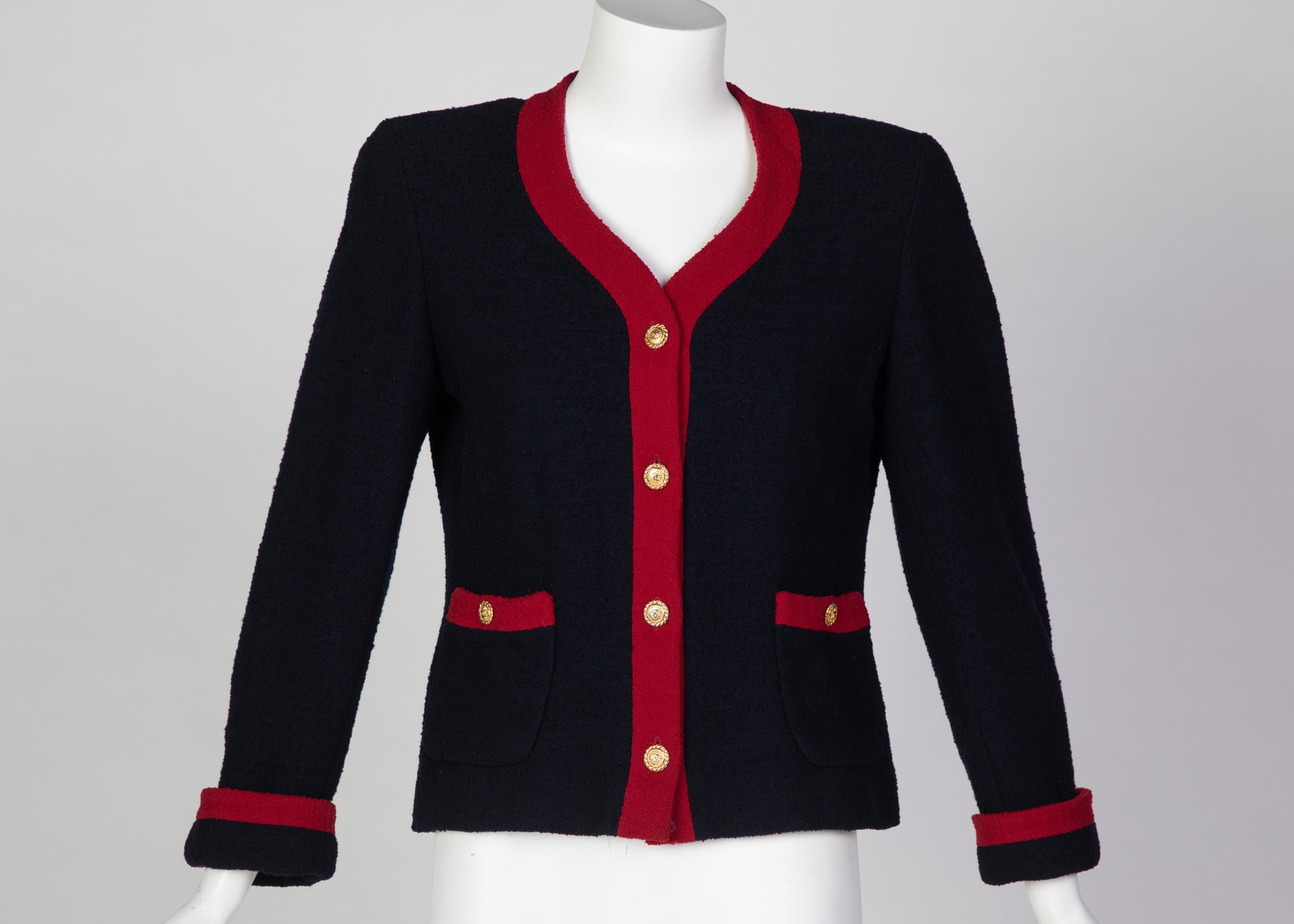 red boucle jacket