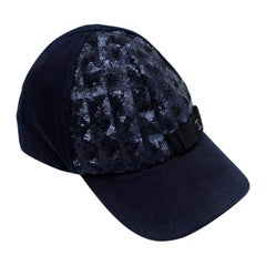 Chanel Navy Sequin Embellished Cap