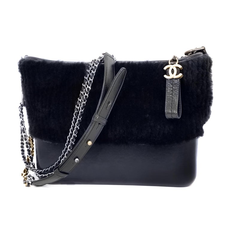 Chanel Gabrielle 28 Tasche bag black HW gold silver Schulterkette leather  leder