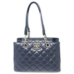 Chanel Navy SHW Shopper Tote Shoulder Bag Handbag No. 23
