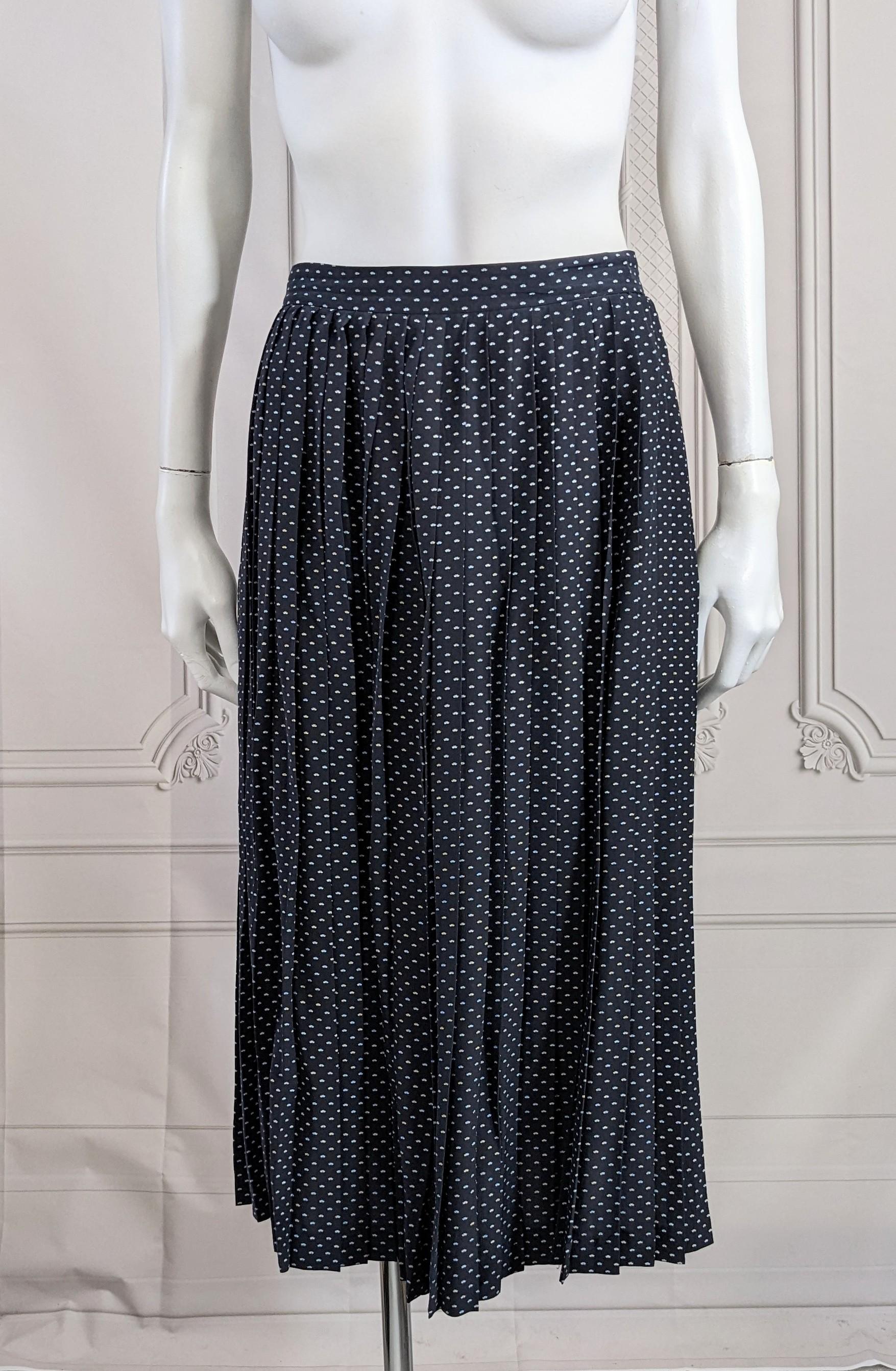 Chanel Navy Silk Crepe Skirt Suit For Sale 1