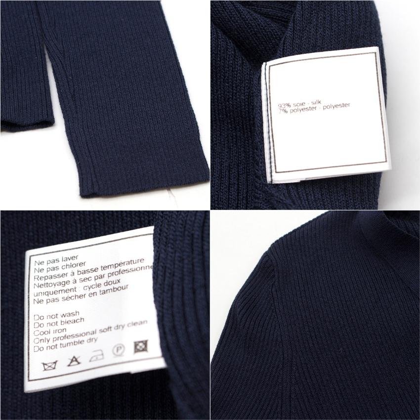 Women's Chanel Navy Silk-Knit Wrap Cardigan US 6