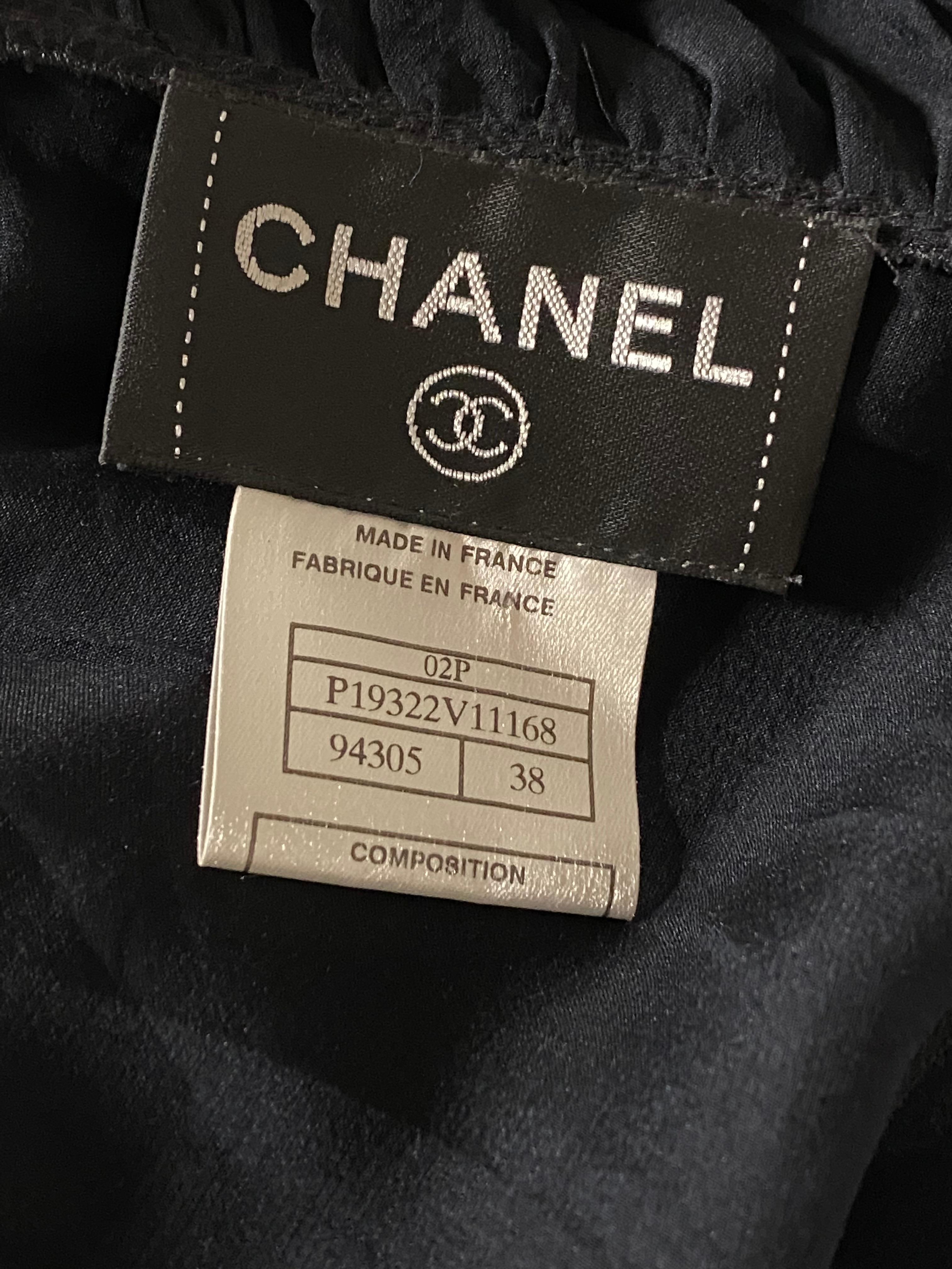 Chanel Navy Silk Midi Dress, Size 38 6
