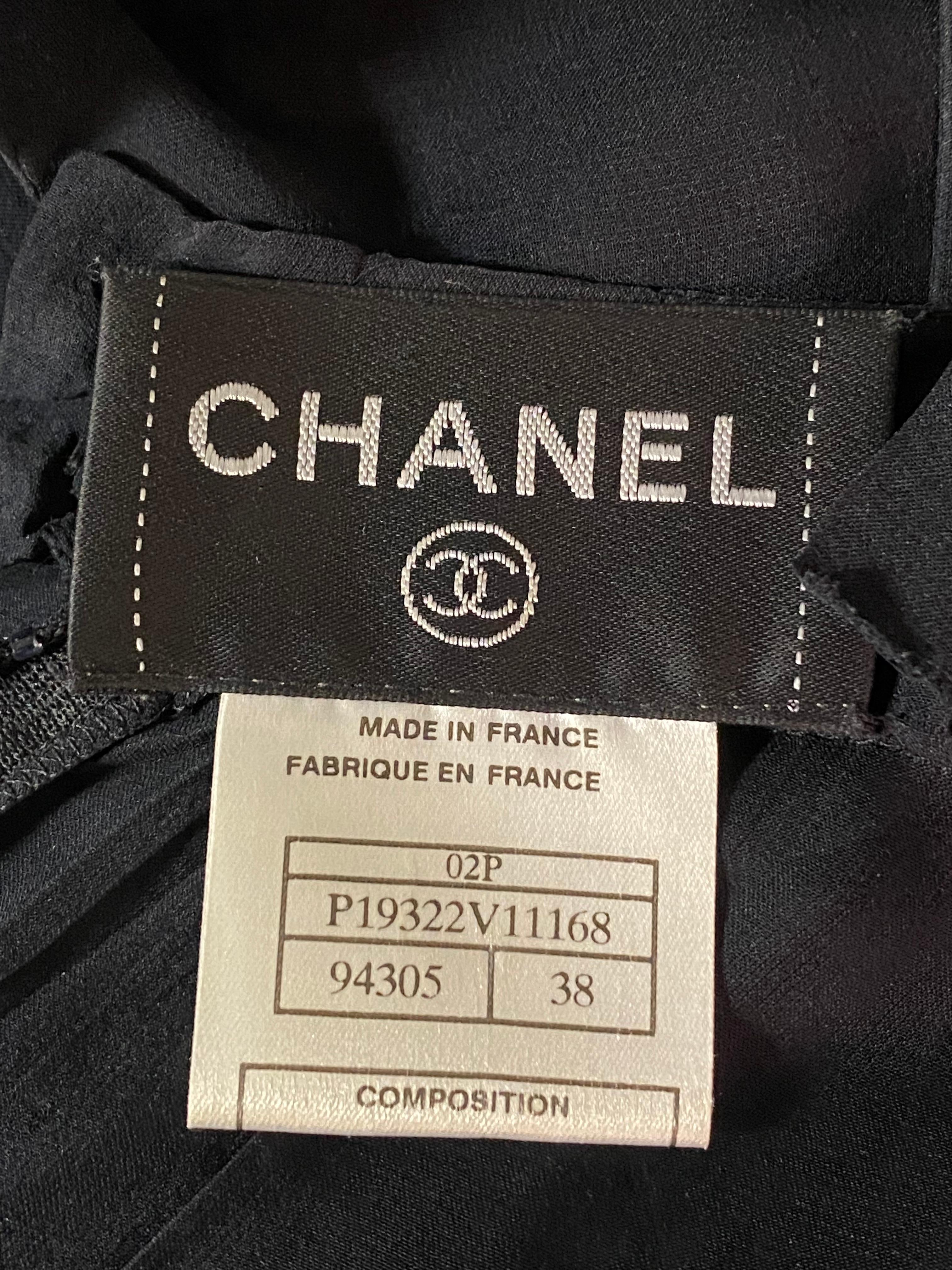 Chanel Navy Silk Midi Dress, Size 38 8