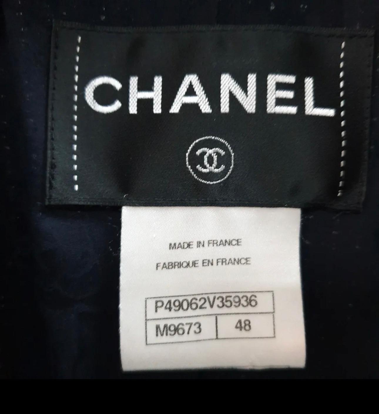 Chanel Navy Tweed Double BreastedBlazer Jacket 2