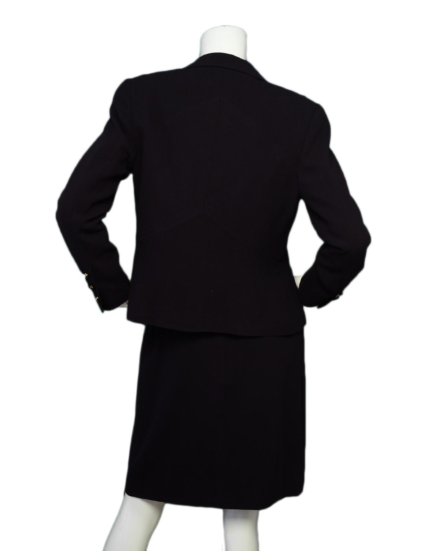 Chanel Navy Two-Piece Wool Skirt Suit In Excellent Condition In New York, NY