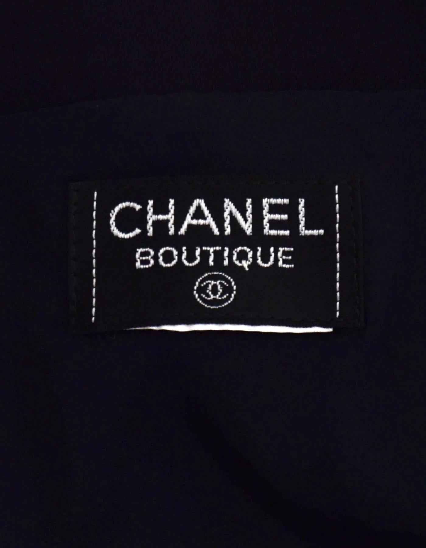 Chanel Navy Two-Piece Wool Skirt Suit 1