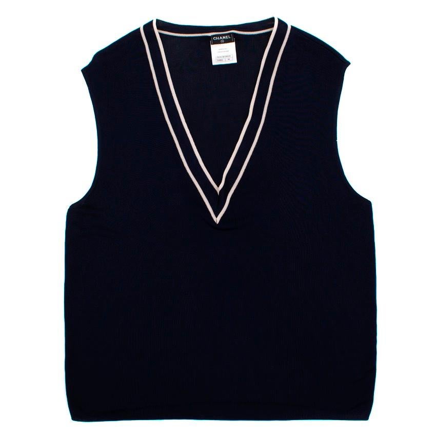 navy knit vest