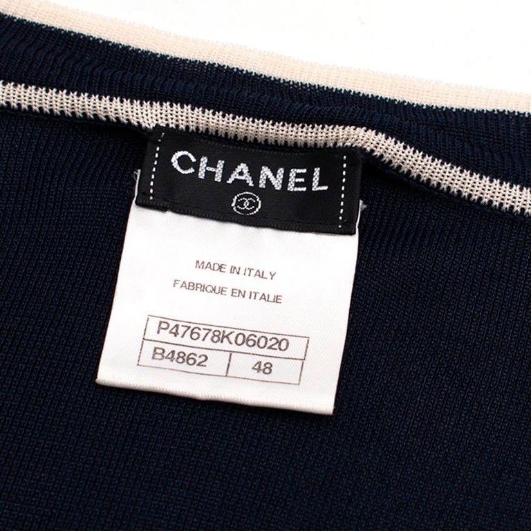 Chanel Navy Uniform Knit Vest US 12 For Sale at 1stDibs