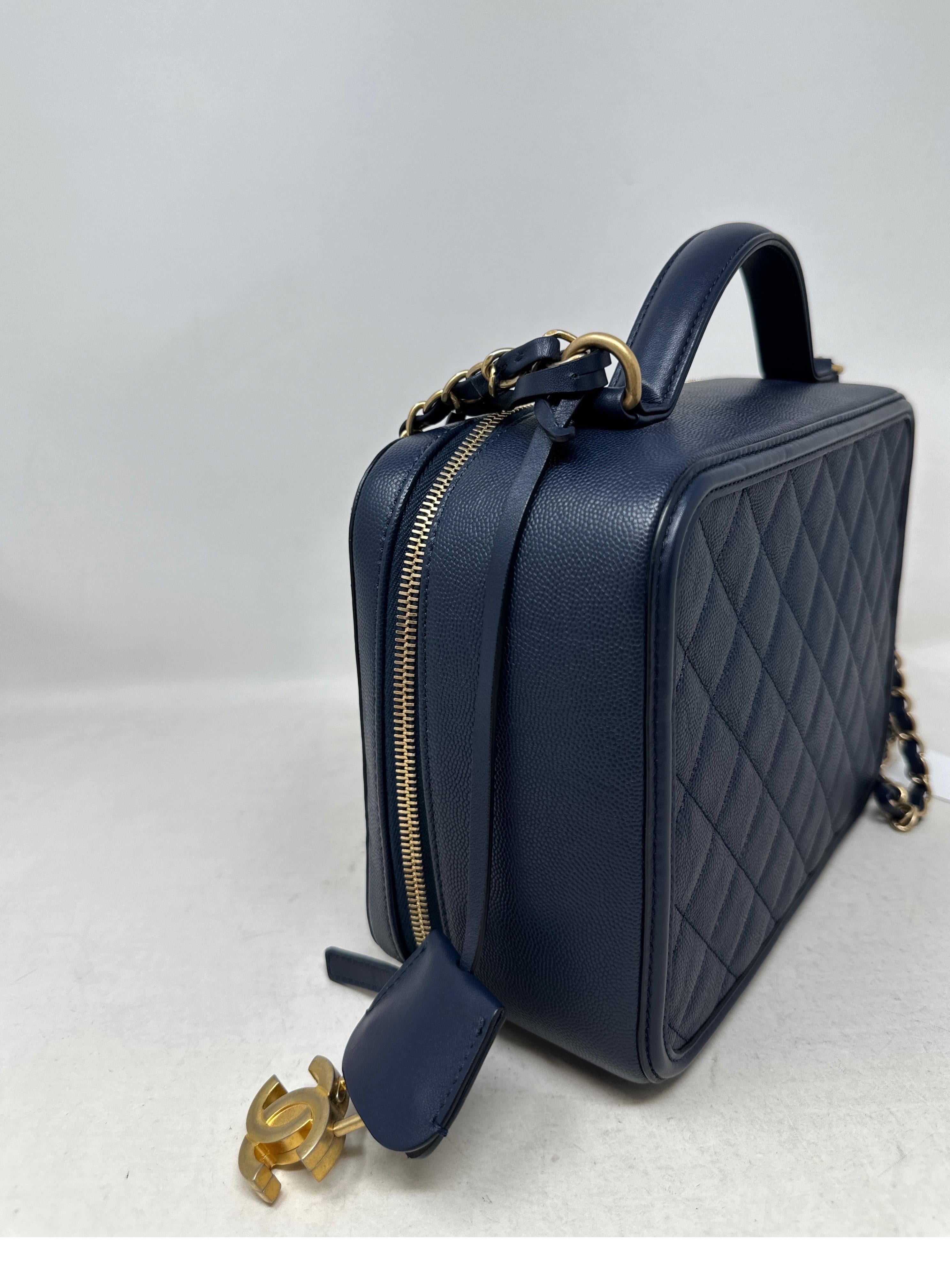 Chanel Navy Vanity Bag  For Sale 6