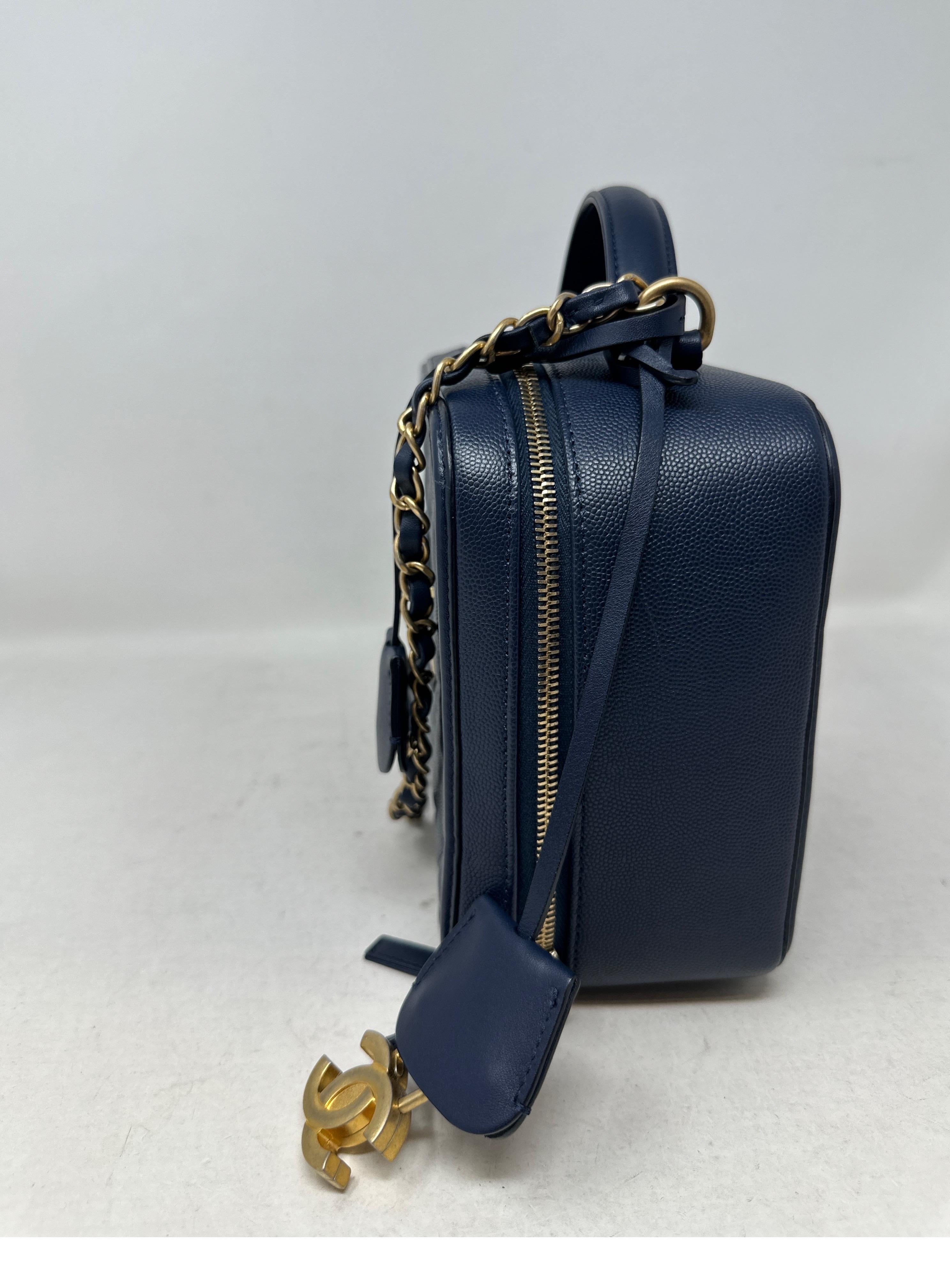 Chanel Navy Vanity Bag  For Sale 7
