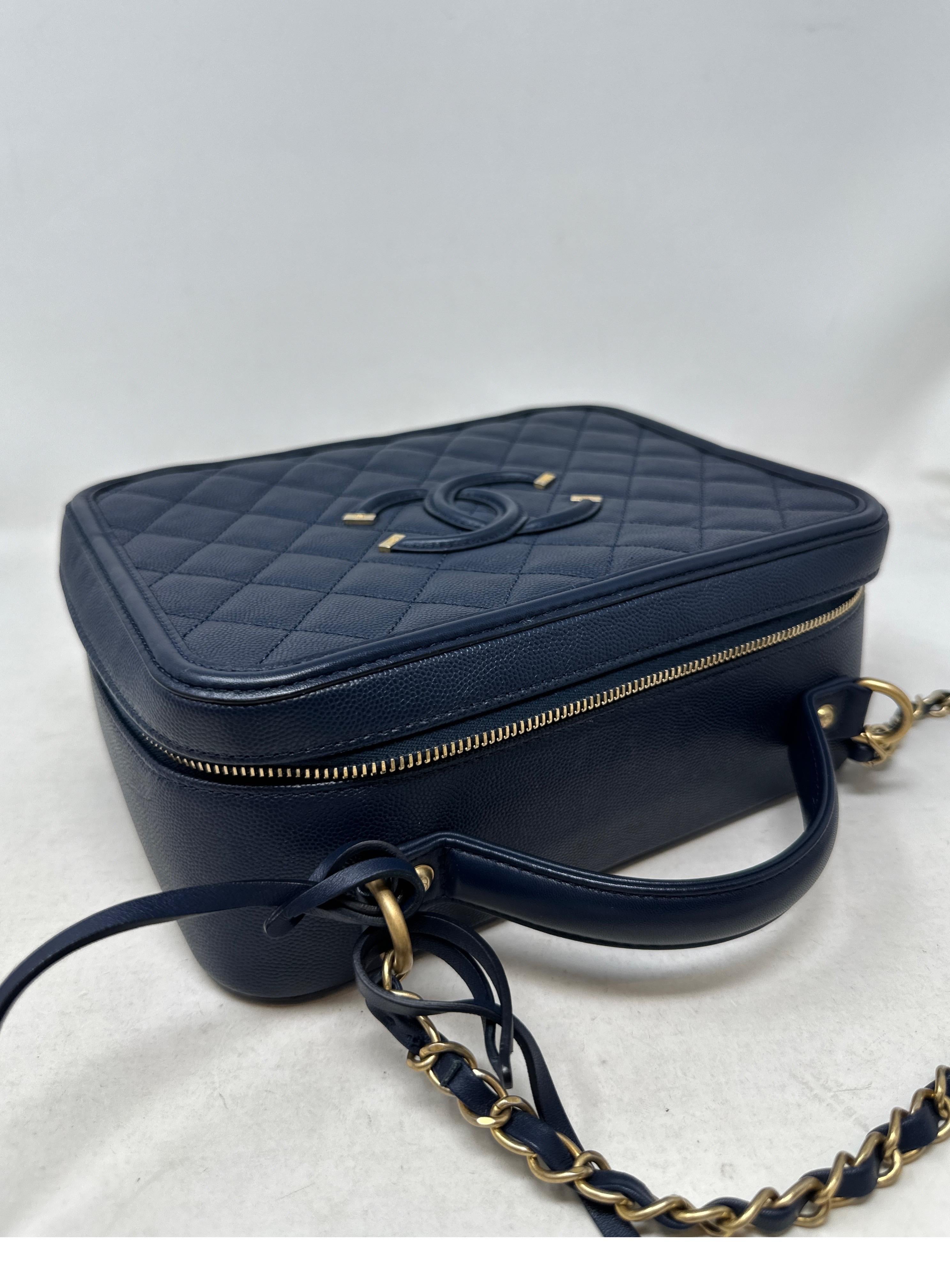 Chanel Navy Vanity Bag  For Sale 8