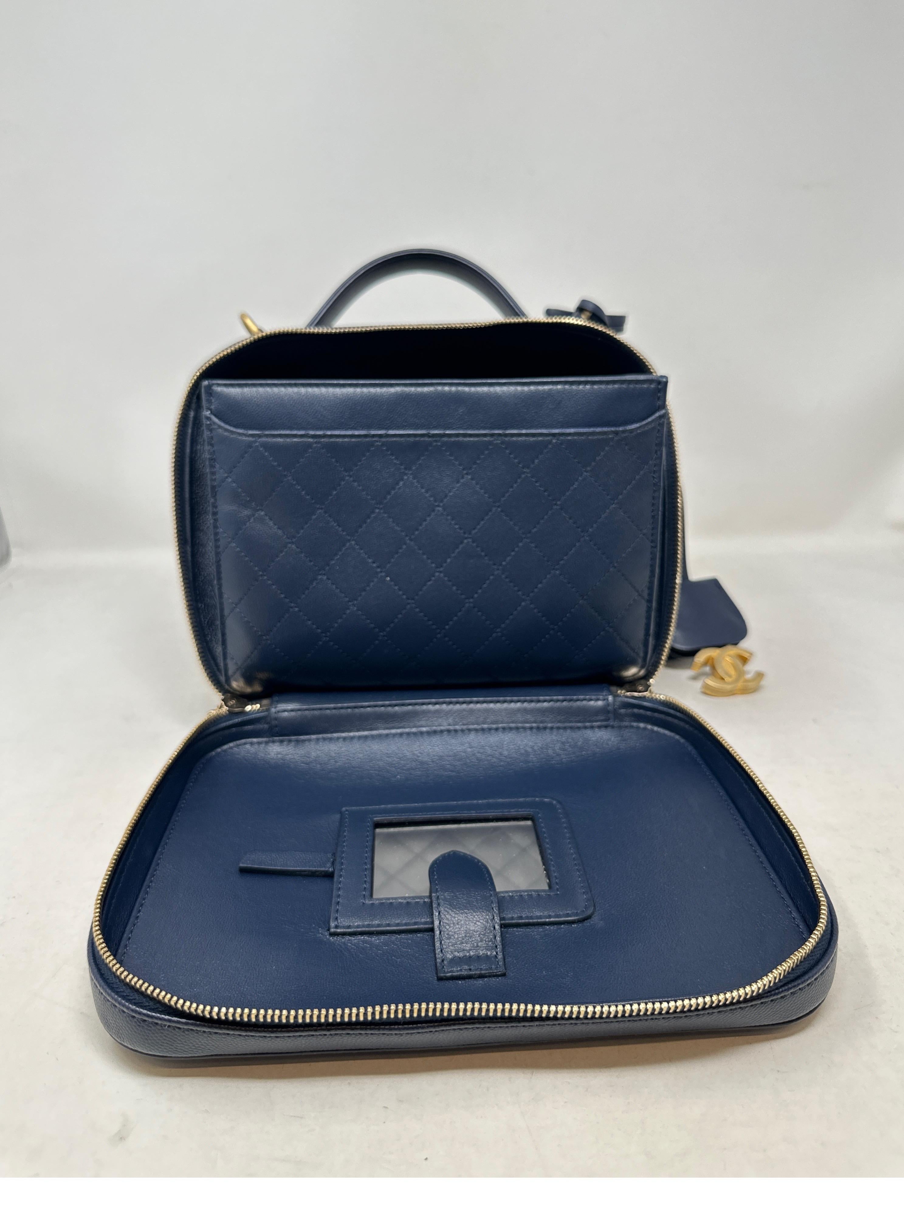 Chanel Navy Vanity Bag  For Sale 14