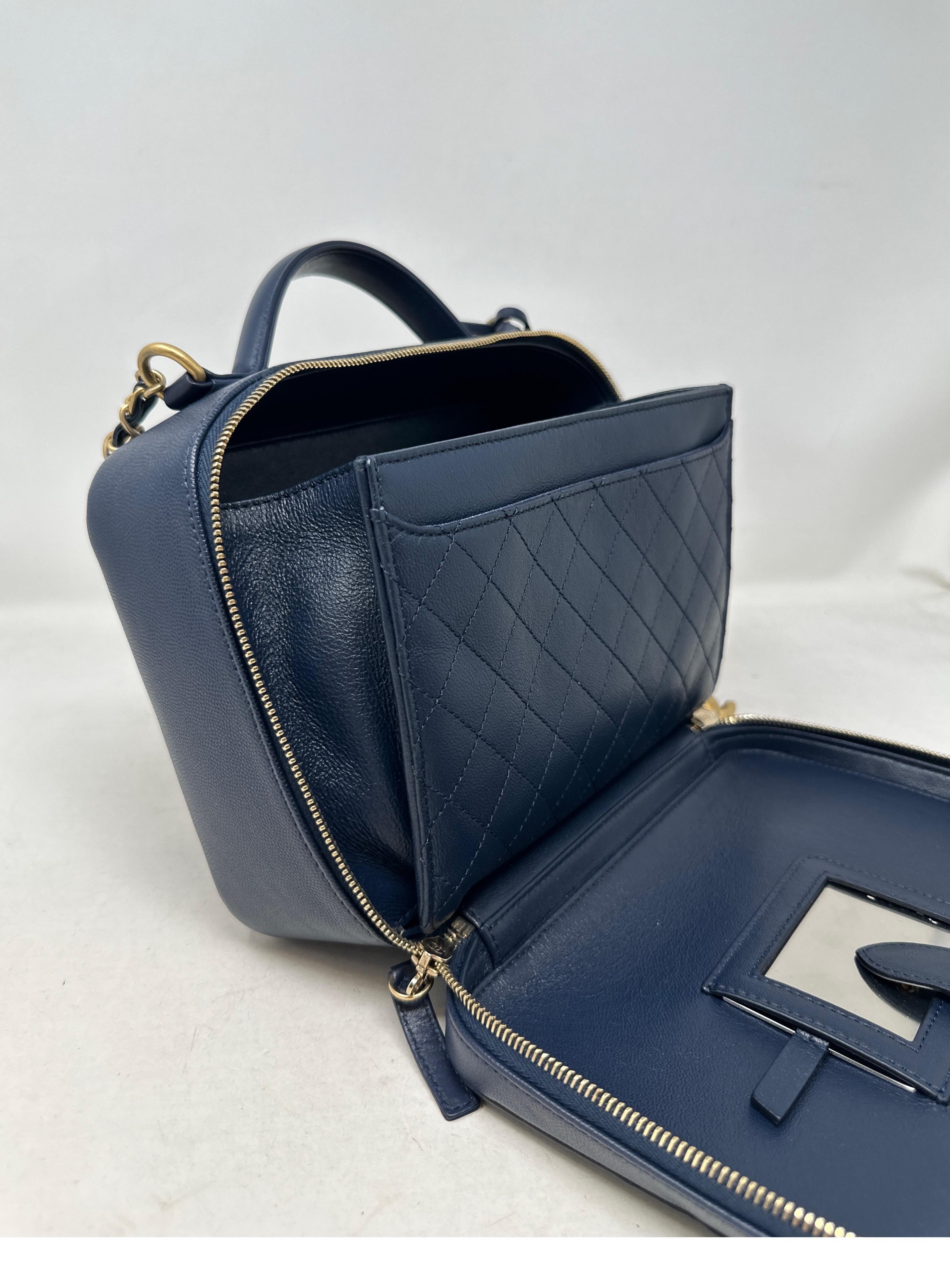Chanel Navy Vanity Bag  For Sale 15