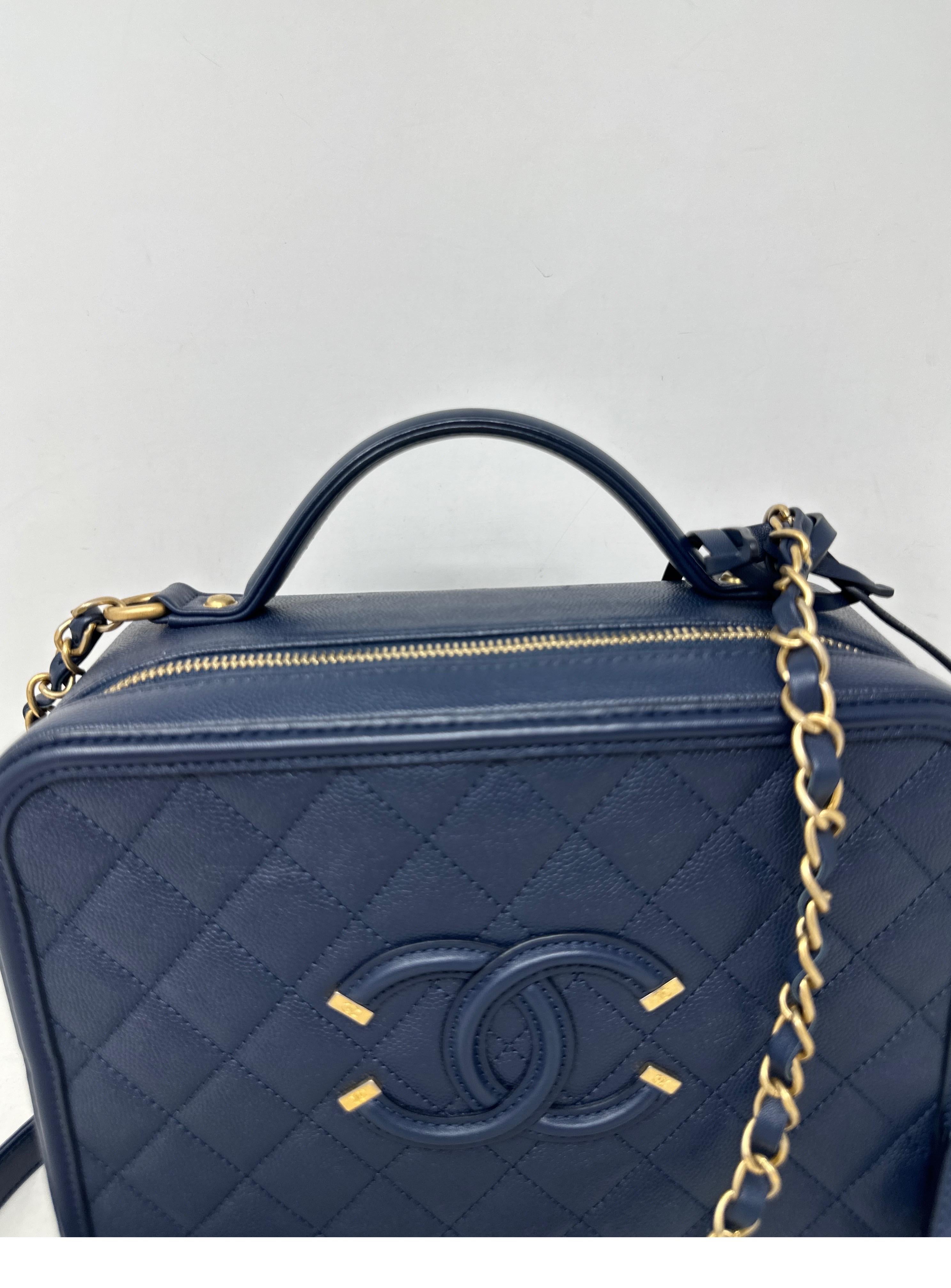 Chanel Navy Vanity Bag  For Sale 1