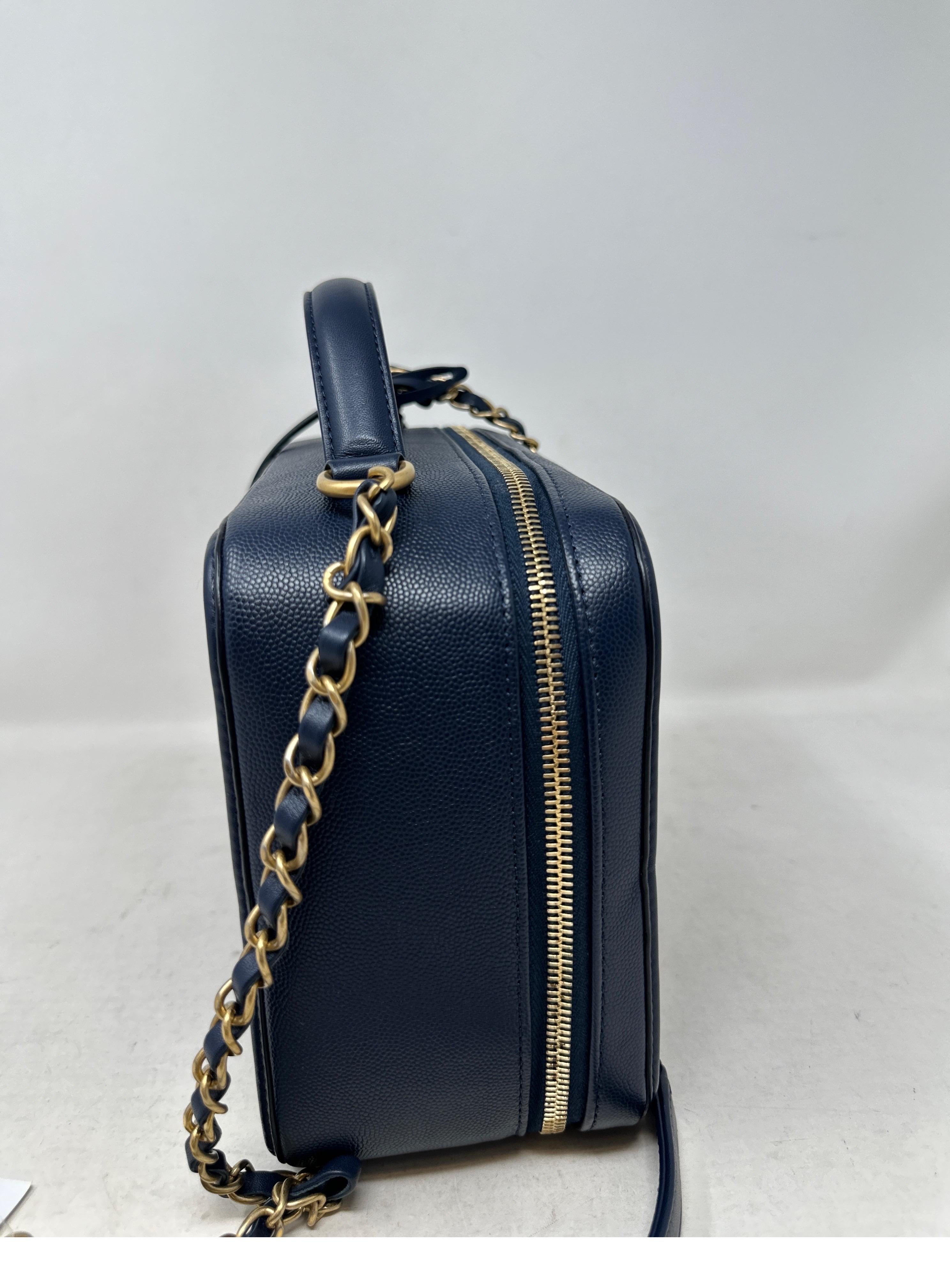 Chanel Navy Vanity Bag  For Sale 3