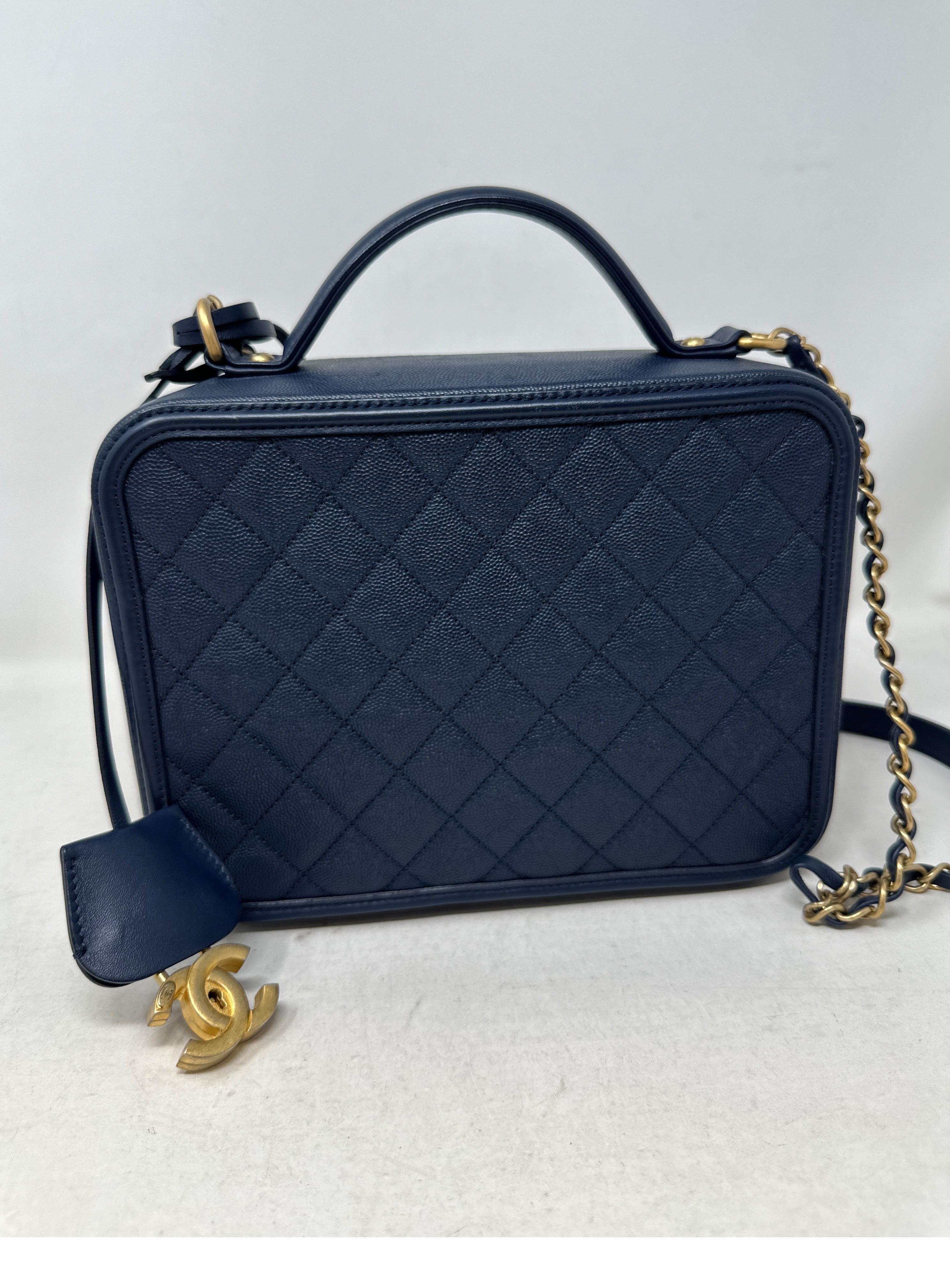 Chanel Navy Vanity Bag  For Sale 4