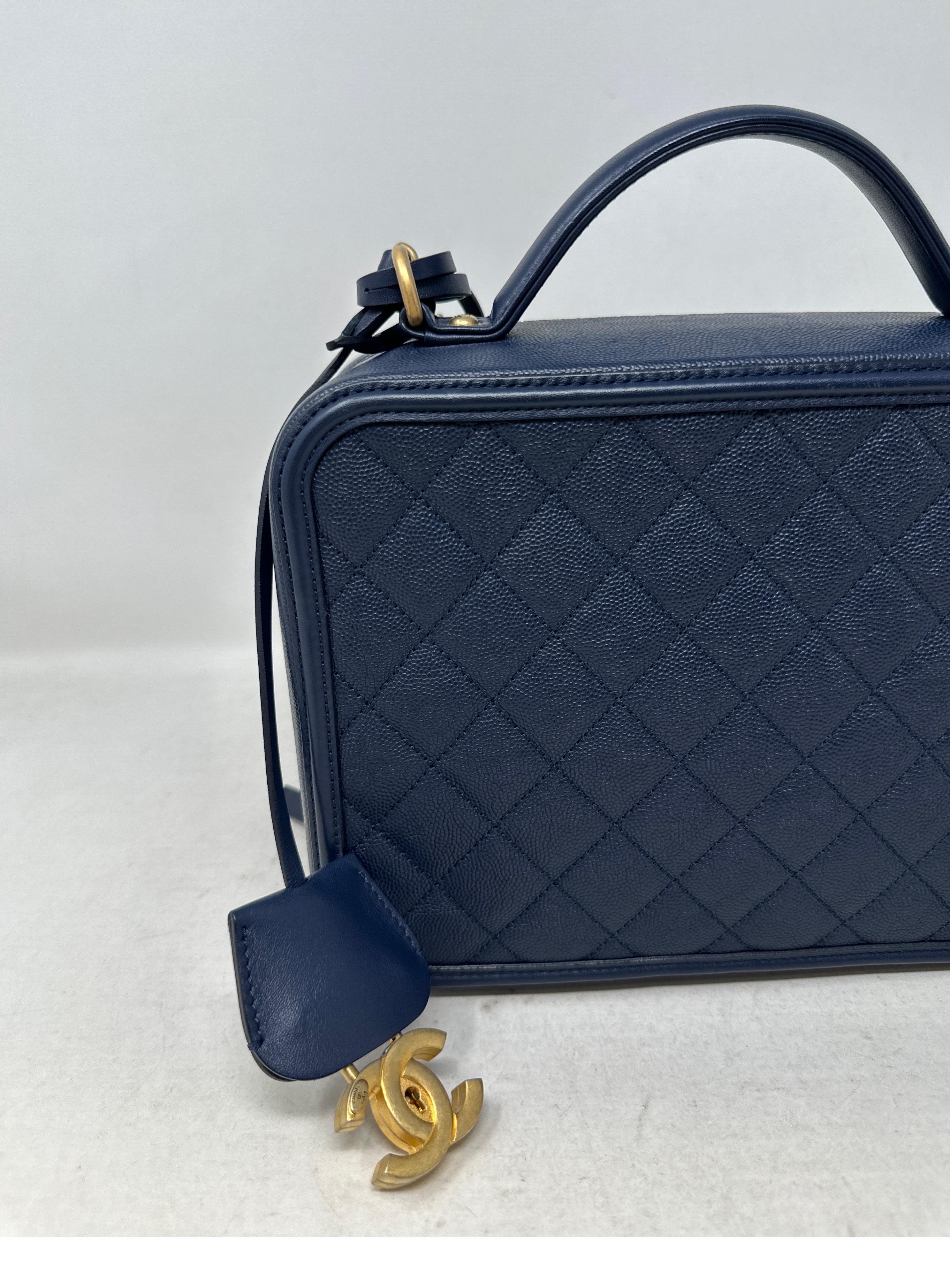 Chanel Navy Vanity Bag  For Sale 5