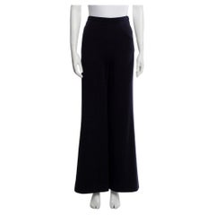 Chanel Navy Wool High Waisted Flare Pants 2010 (Small)