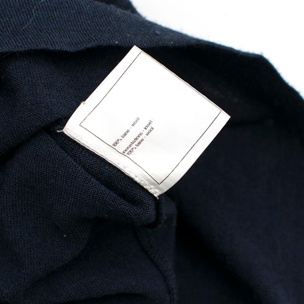 Chanel Navy Wool Jumper W/ CC Badge XS 34 FF 1