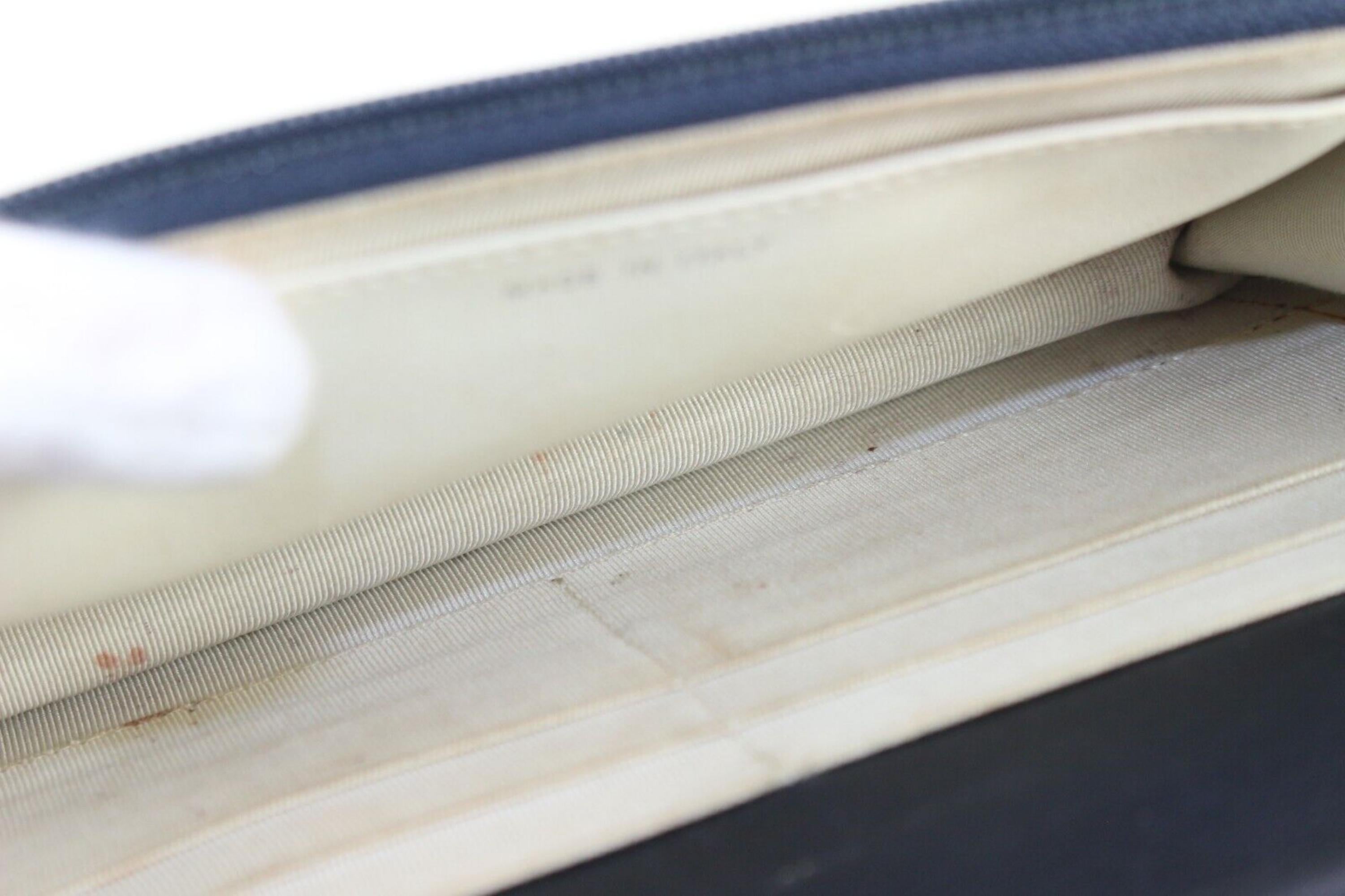 Chanel Navy x White Glazed Calfskin Wallet on Chain SHW WOC 3CJ1110 6