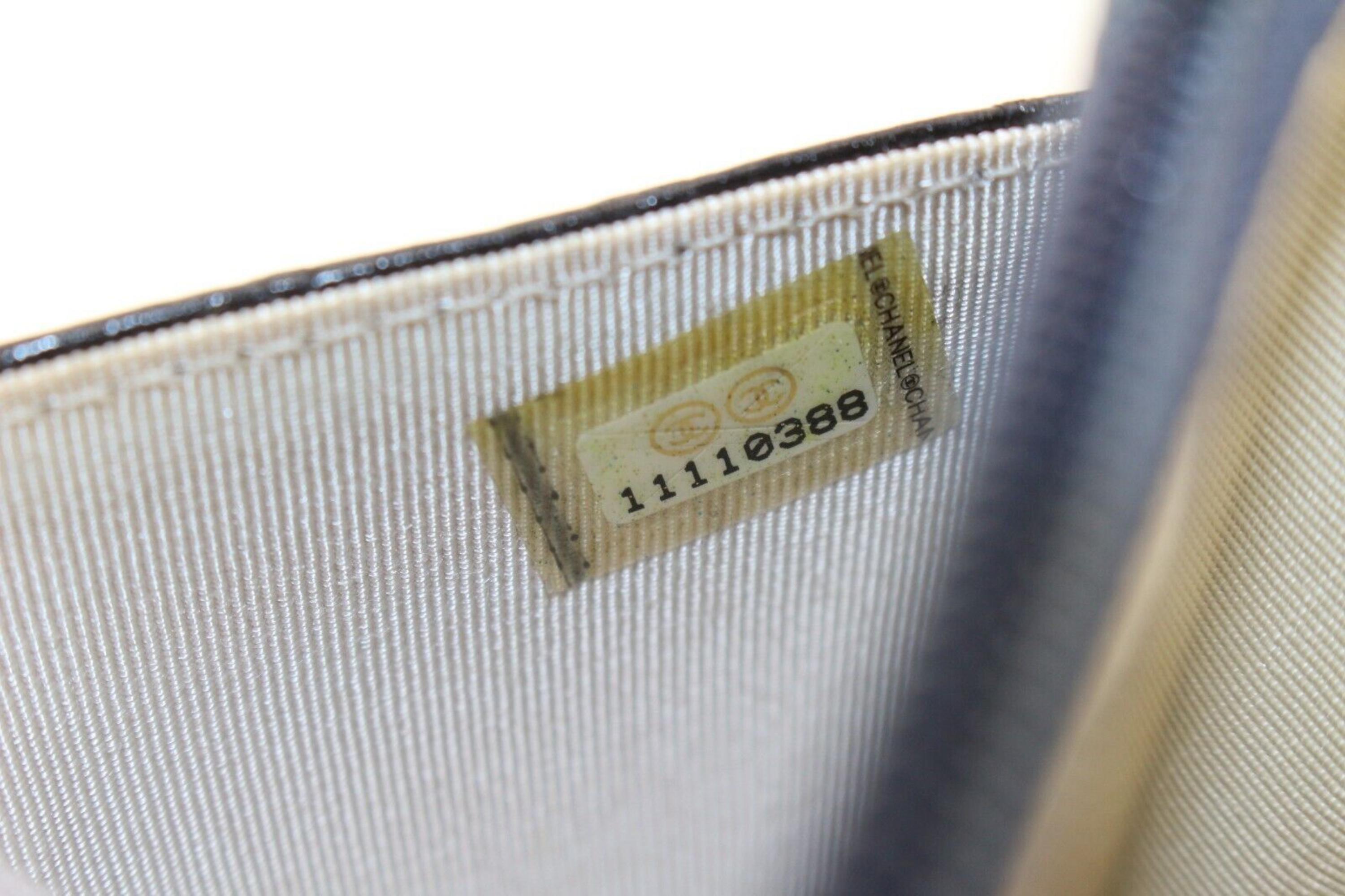 Chanel Navy x White Glazed Calfskin Wallet on Chain SHW WOC 3CJ1110 7