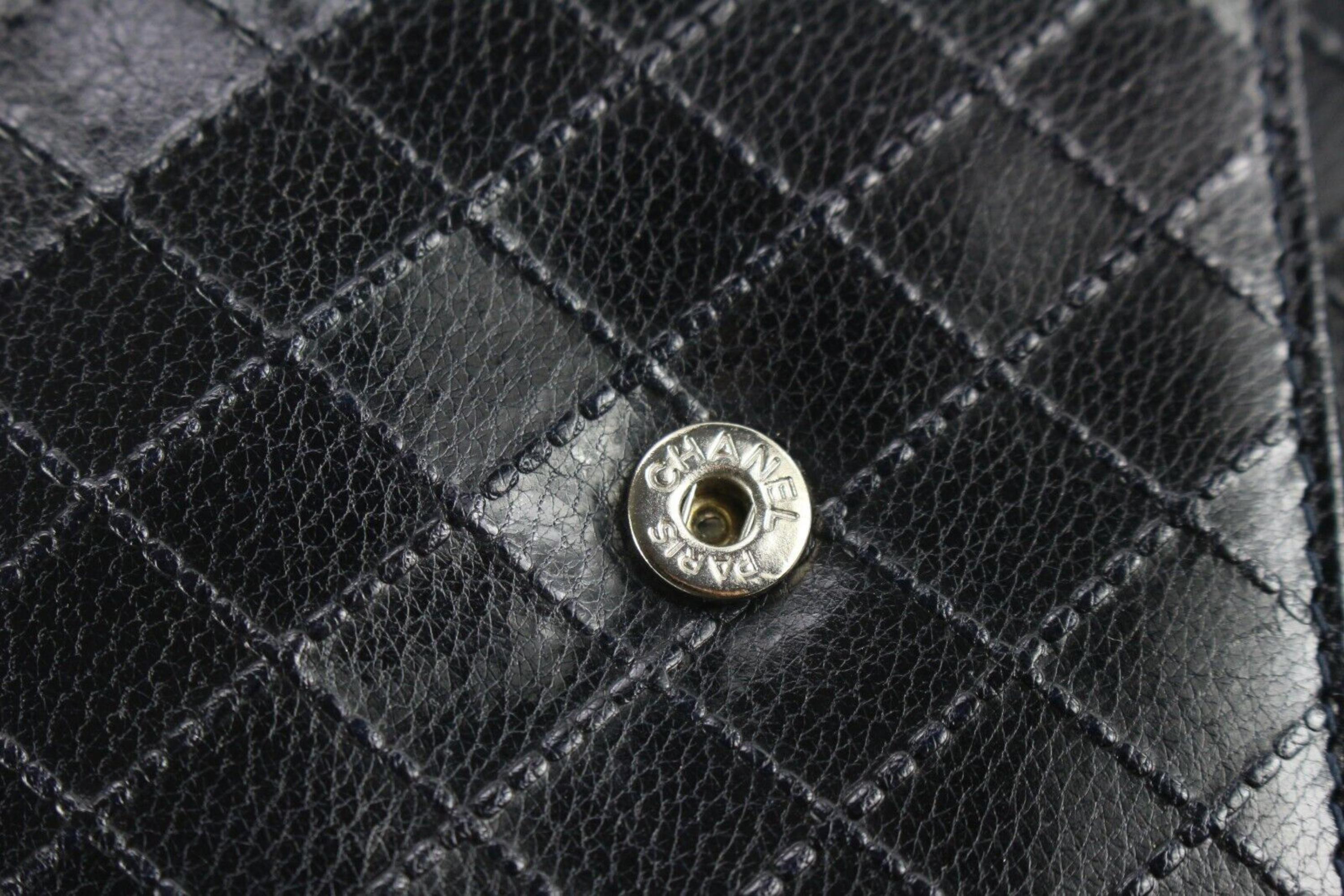 Chanel Navy x White Glazed Calfskin Wallet on Chain SHW WOC 3CJ1110 2