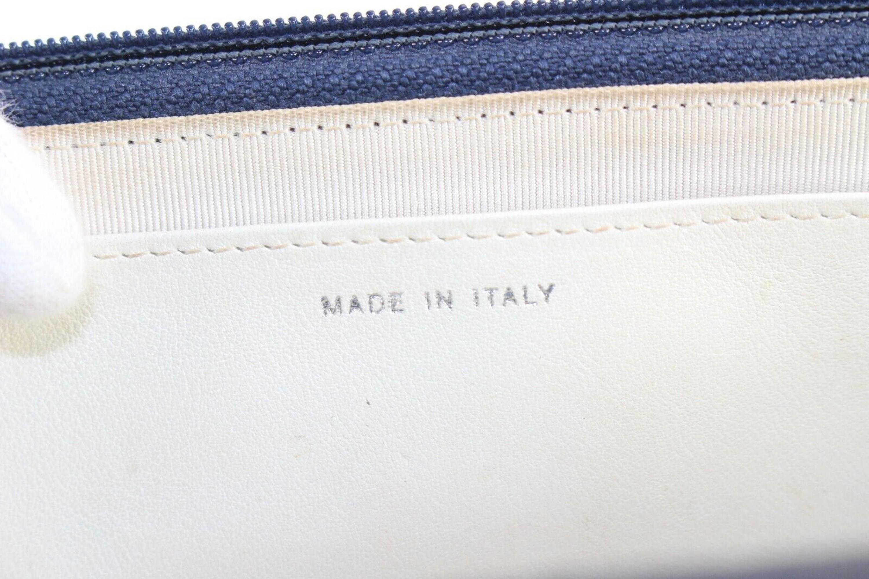 Chanel Navy x White Glazed Calfskin Wallet on Chain SHW WOC 3CJ1110 5