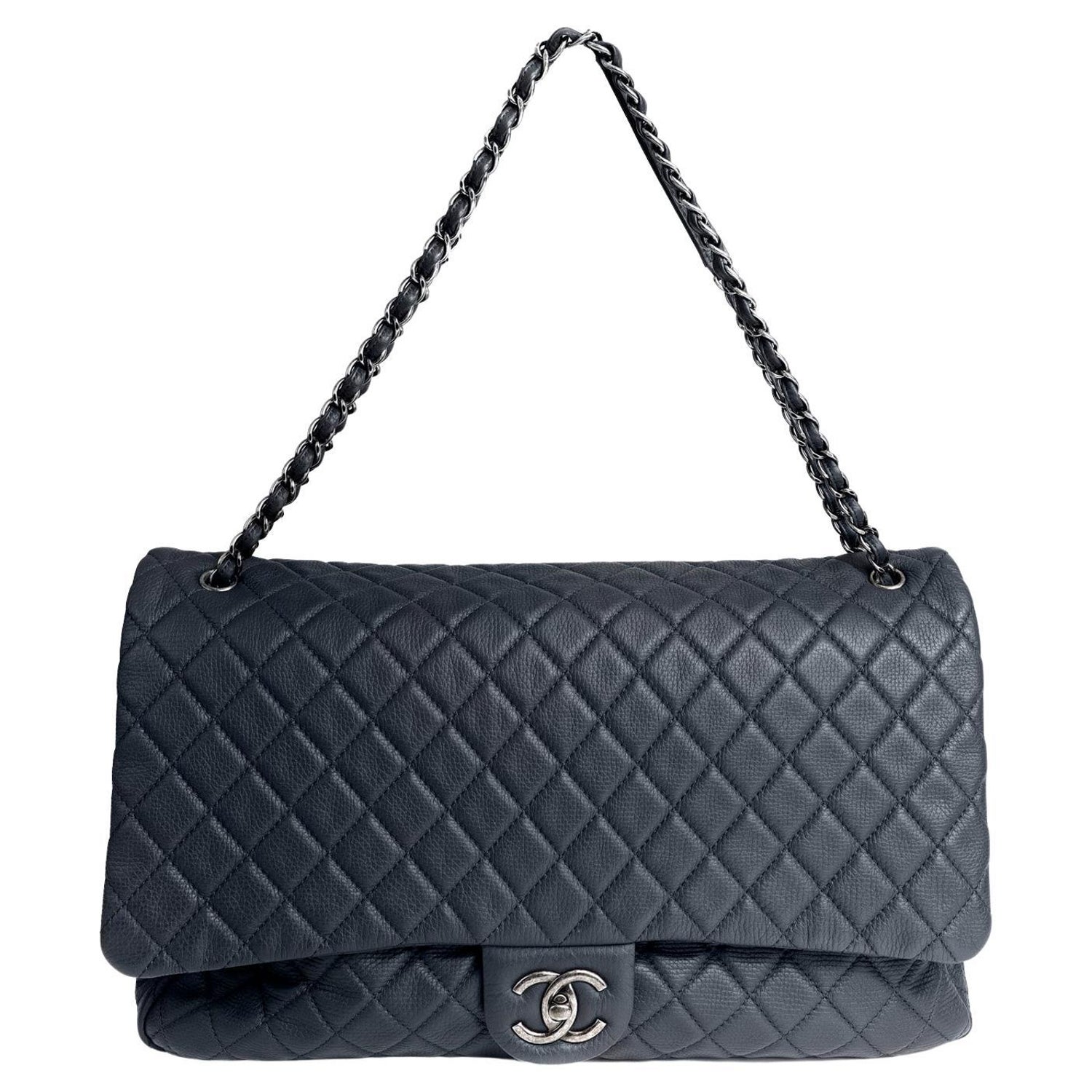 Chanel Navy XXL Classic Travel Flap Bag For Sale at 1stDibs | xxl chanel  flap bag, chanel travel bag, chanel xxl flap bag