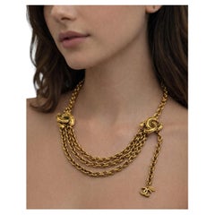 CHANEL necklace/belt bijoux, 24 k gold plated, made in France signed 1990