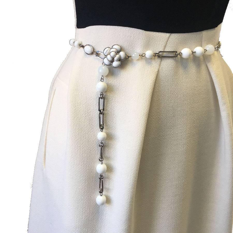 CHANEL Necklace-belt in White and Transparent Molten Glass 2