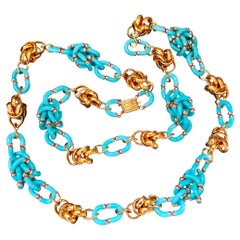 Chanel Necklace by Archimede Seguso turquoise glass