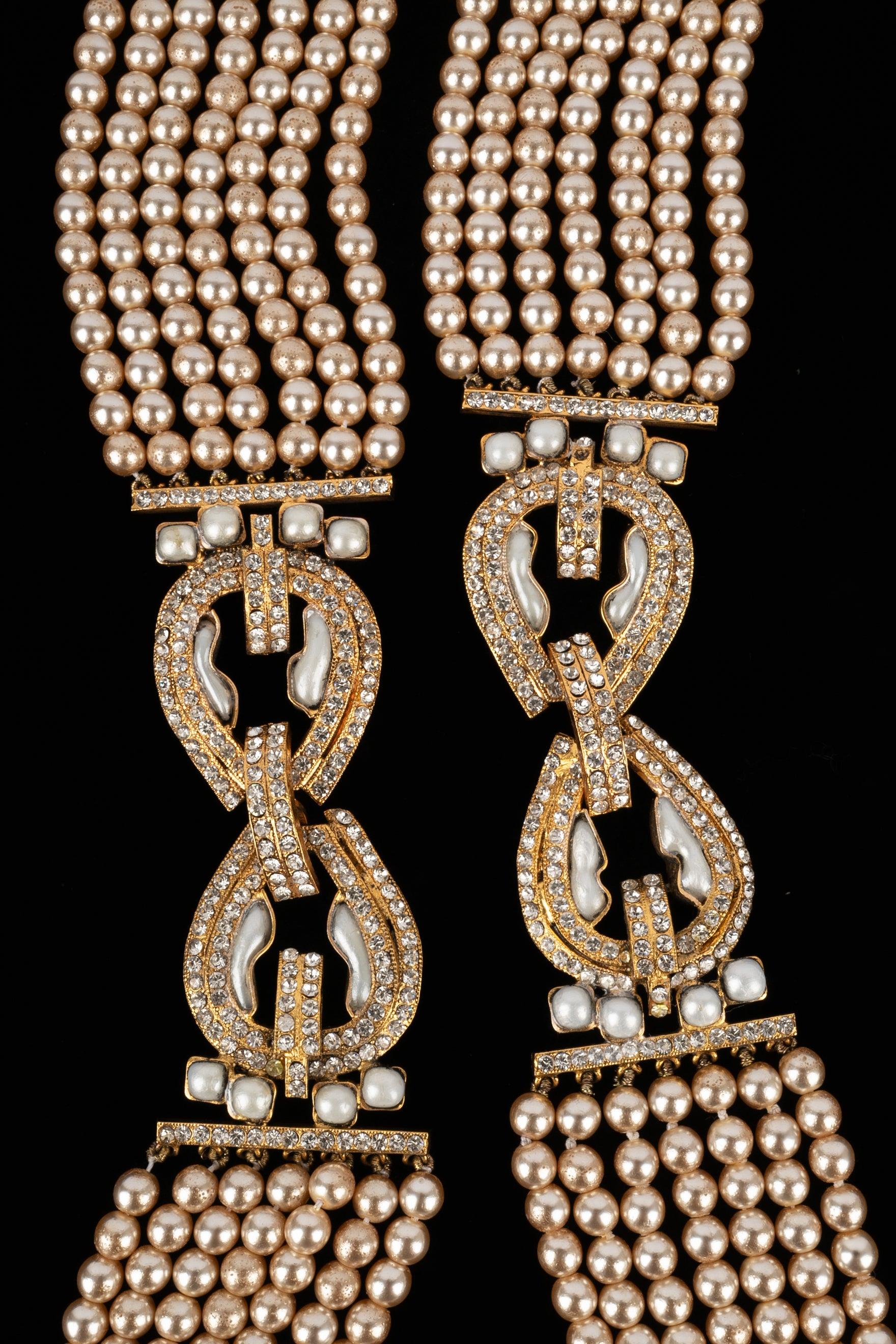 Chanel Necklace Haute Couture with Costume Pearls, 2cc3 For Sale 1
