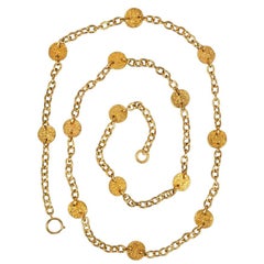 Chanel Necklace in Gold Metal Chain and Medals Vintage Chanel Necklace in Gold Metal Chain and Medals