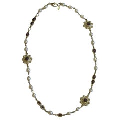 Chanel Necklace in Molten Glass and Gilt Metal