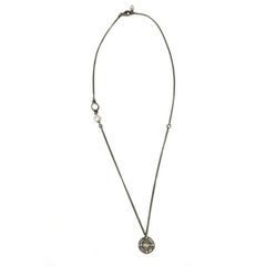CHANEL Necklace in Ruthenium and Round Pendant, CC and Brilliants