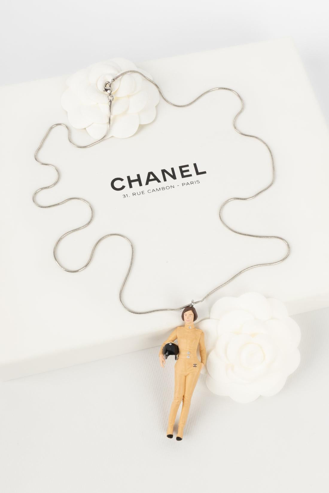 Women's Chanel Necklace in Silver Metal, 2011 For Sale