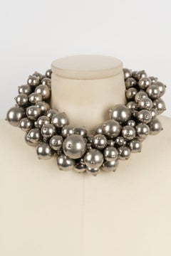 Chanel Necklace in Silver Metal Spheres
