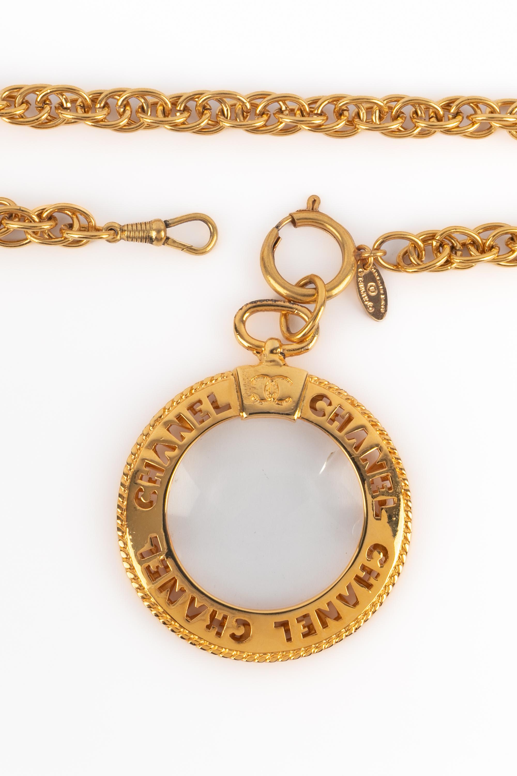 Collana Chanel con lente d'ingrandimento anni '80 in vendita 1