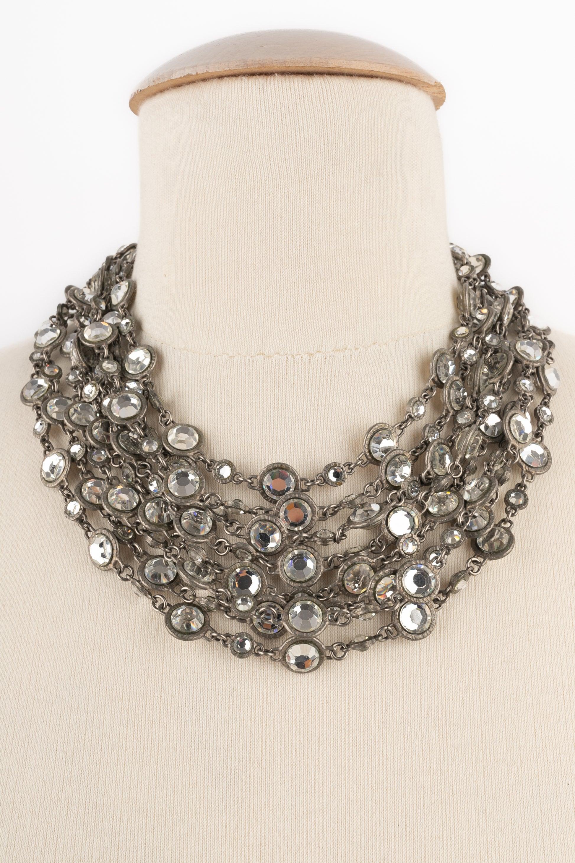 Chanel Necklace Ornamented Rhinestones, 1998 In Excellent Condition In SAINT-OUEN-SUR-SEINE, FR
