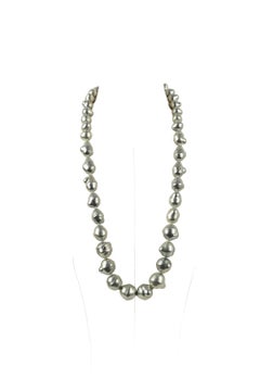 Chanel Necklace Spring Grey Pearly Baroque Beads, 1998