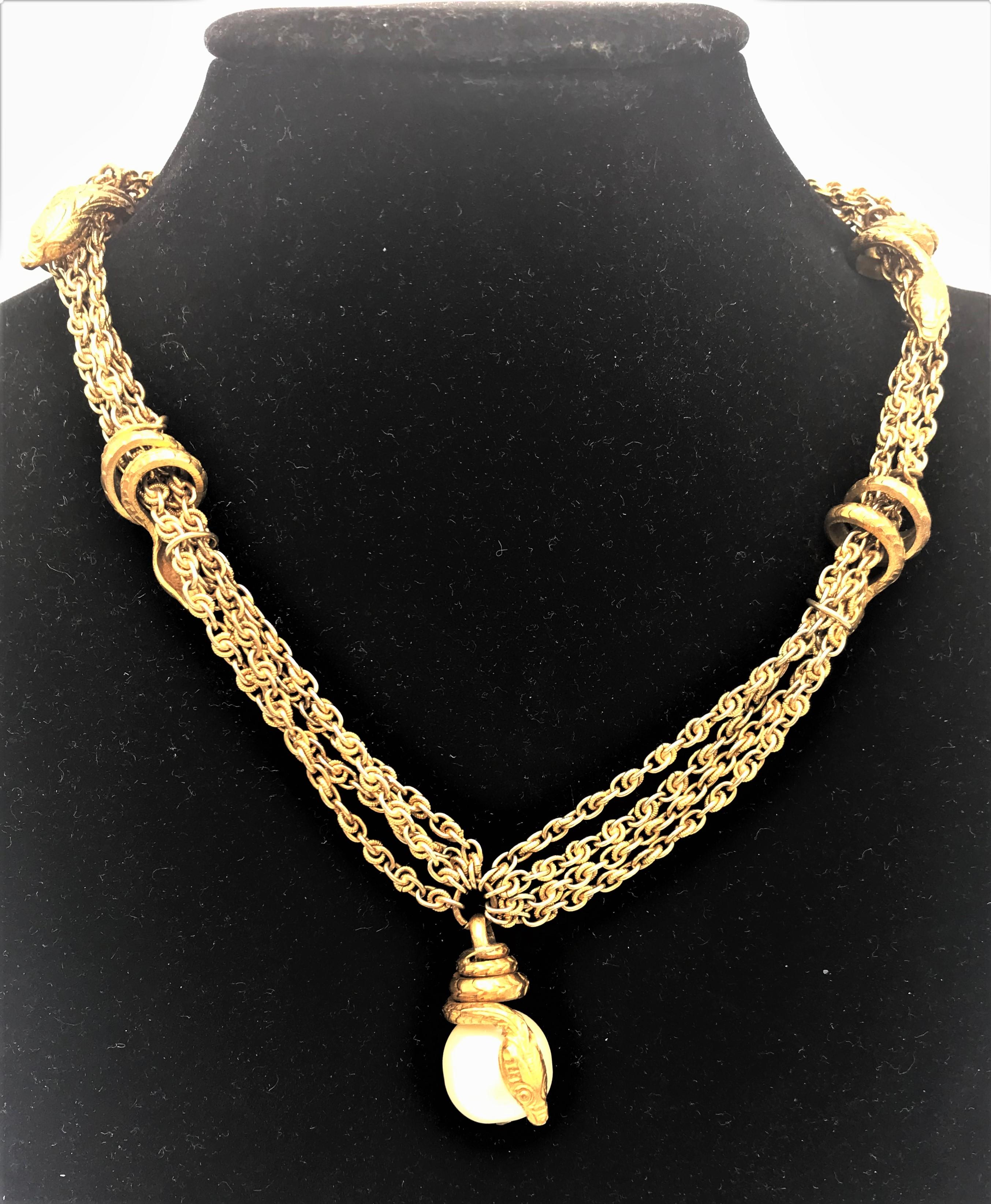 Chanel necklace with ear clips signed with 3 stars *** from 1960 1
