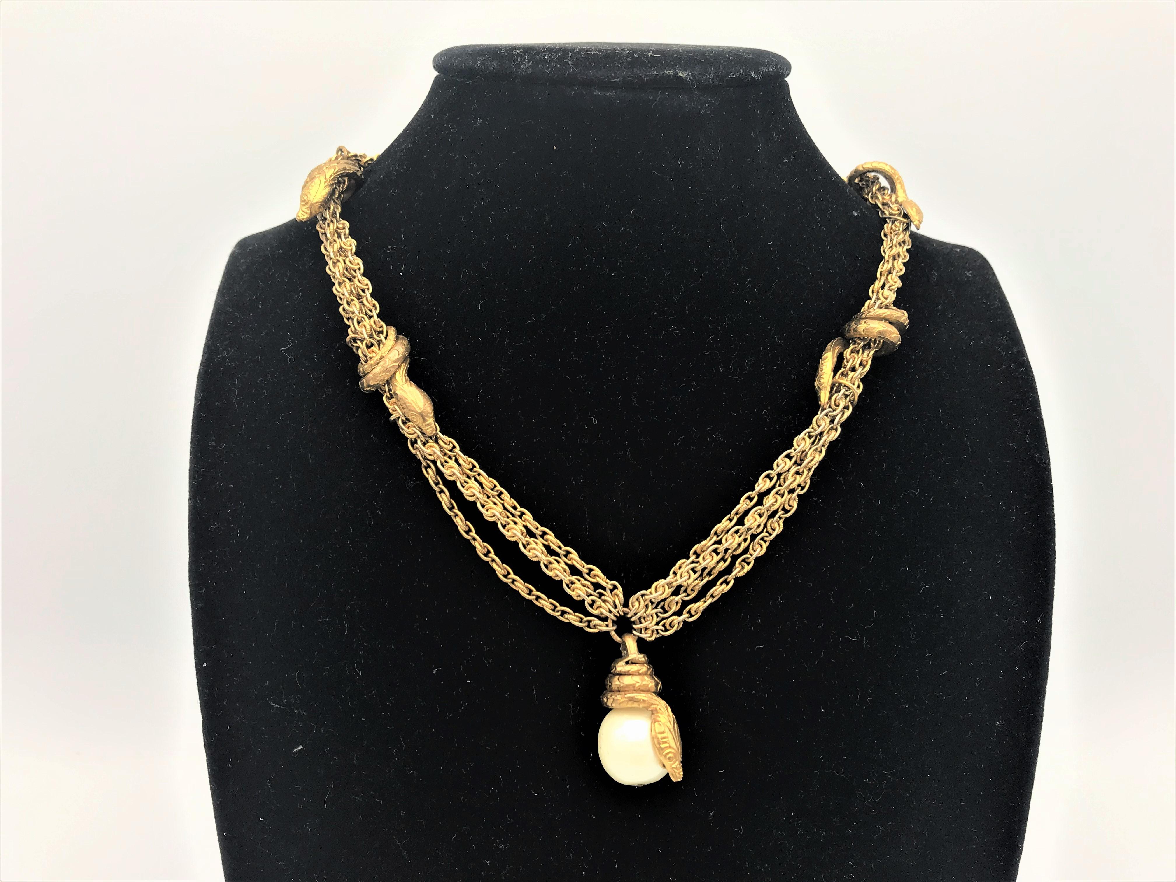 Chanel necklace with ear clips signed with 3 stars *** from 1960 2